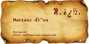 Mattesz Éva névjegykártya