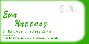 eva mattesz business card